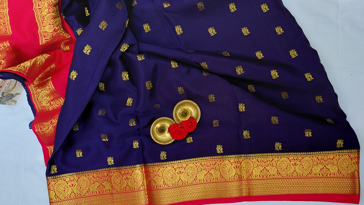 Pure Crepe Peacock Butta 130 GSM
