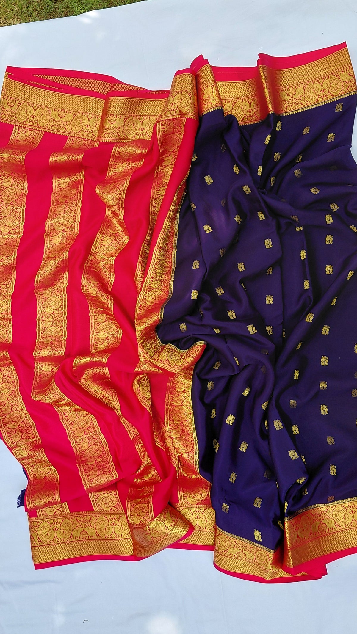 Pure Crepe Peacock Butta 130 GSM