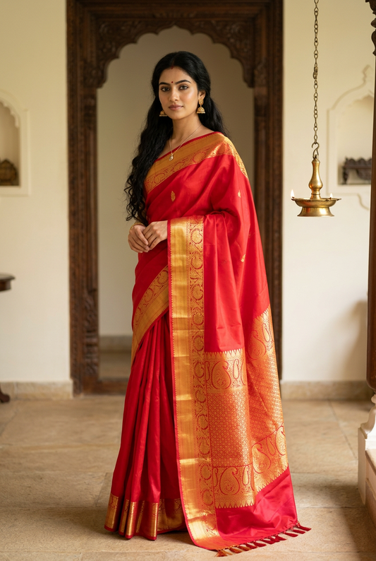 Pure Silk Kanjivaram Heavy Handmade