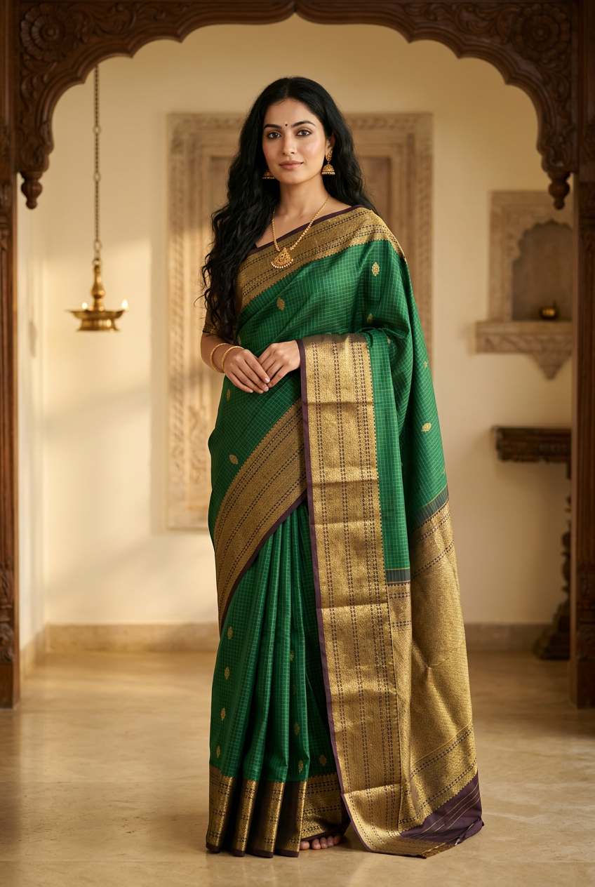 Pure Silk Kanjivaram Heavy Handmade