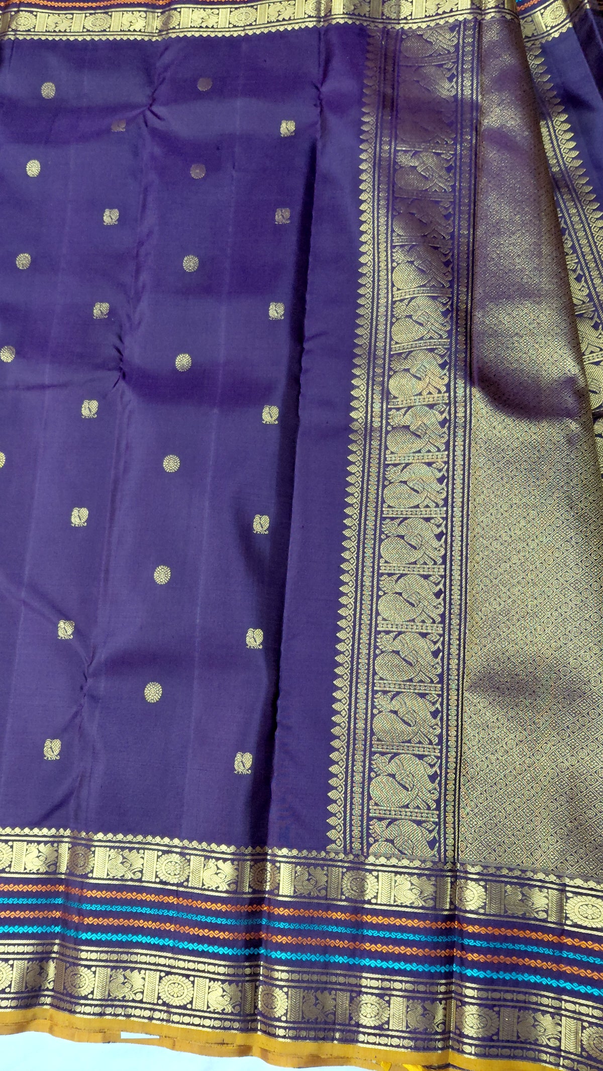 Rich Purple Pure Silk Kanjivaram Heavy Handmade