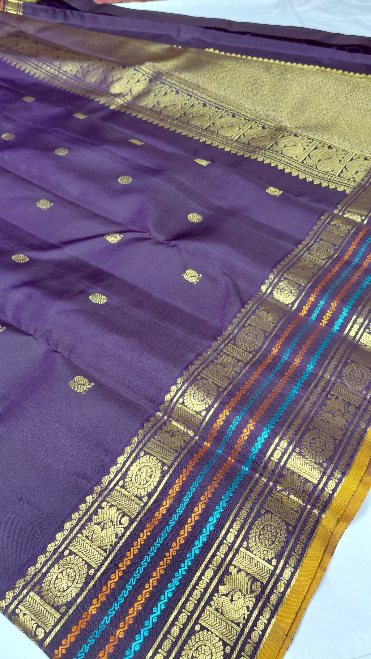 Rich Purple Pure Silk Kanjivaram Heavy Handmade