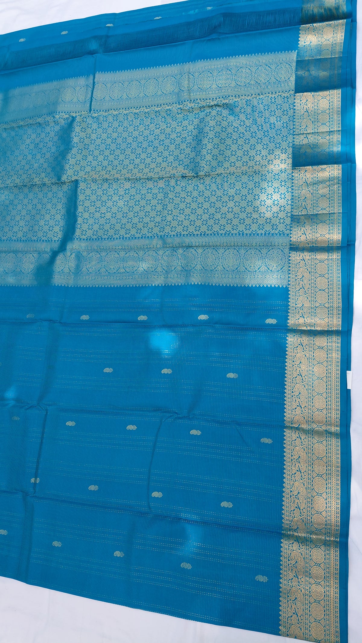 Tarquoise Blue Pure Silk Powerloom Kanjivaram