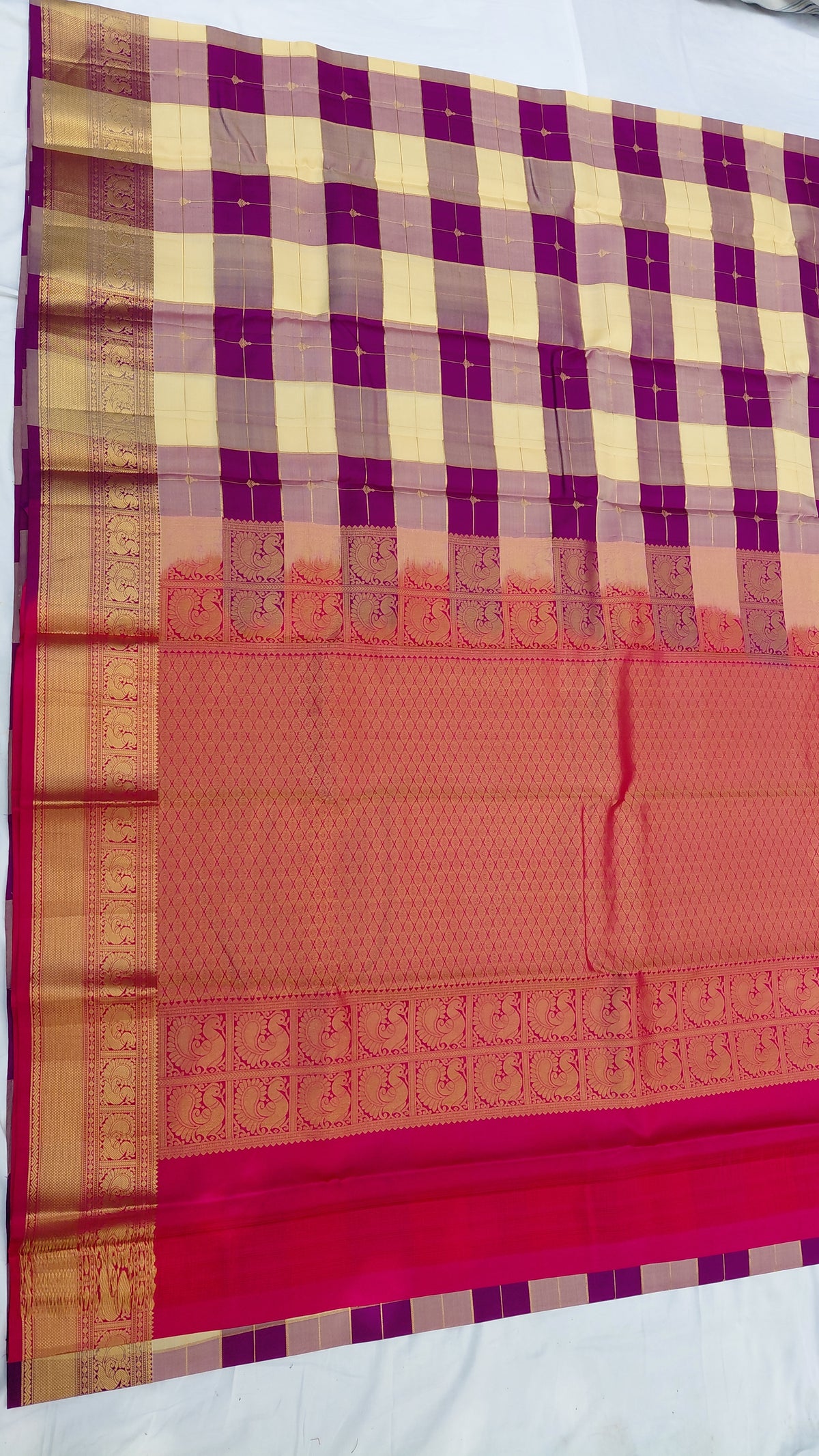 Check Pure Silk Powerloom Kanjivaram